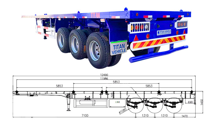 3 Axle 40ft Flatbed Trailer for Sale in Dominica
