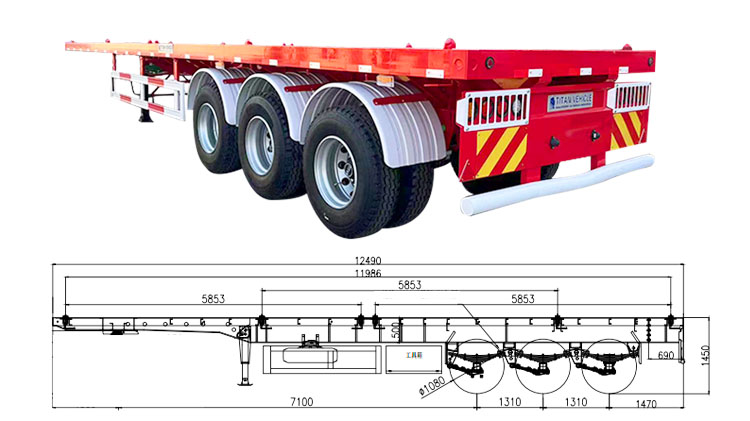 40ft Heavy Duty Flat Bed Trailer for Sale in Dominica