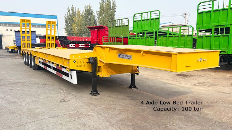 3 Axle 60ton 40 Feet Low Bed Trailer for Sale in Dominica