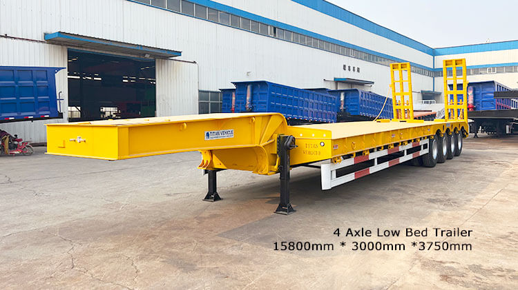 3 Axle 60ton 40 Feet Low Bed Trailer for Sale in Dominica