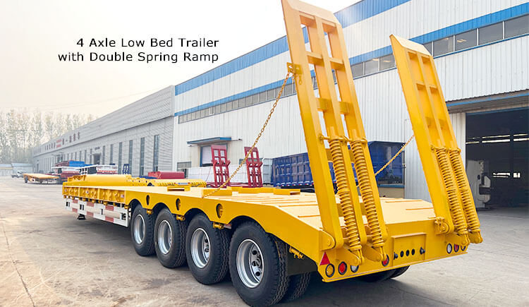 3 Axle 60ton 40 Feet Low Bed Trailer for Sale in Dominica