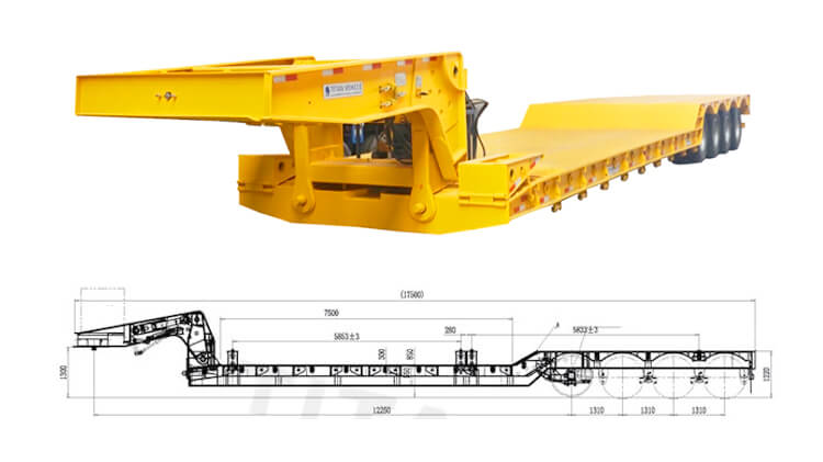 4 Axle 100ton Lowboy Trailer Truck for Sale in Dominica