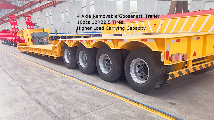 4 Axle 100ton Lowboy Trailer Truck for Sale in Dominica