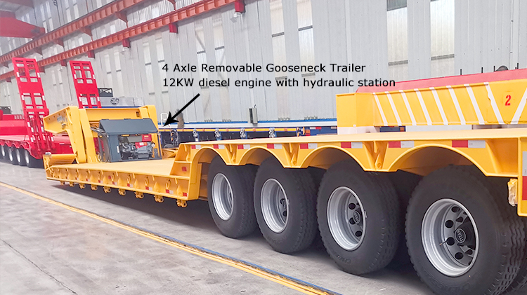 4 Axle 100ton Lowboy Trailer Truck for Sale in Dominica