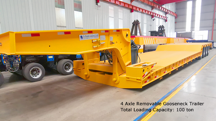 4 xle 100ton Lowboy Trailer Truck for Sale in Dominica