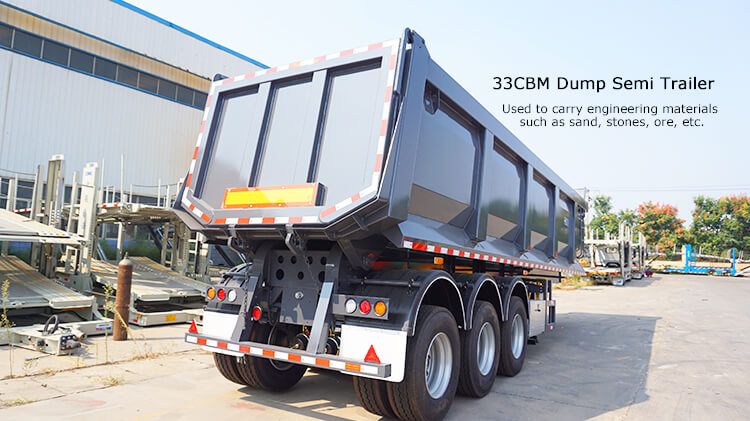 3 Axle 33cbm Dump Truck Trailer for Sale in Dominica