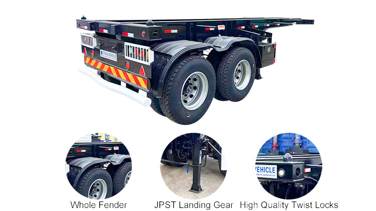 2 Axle 20ft Container Trailer | Container Chassis for Sale in Dominica