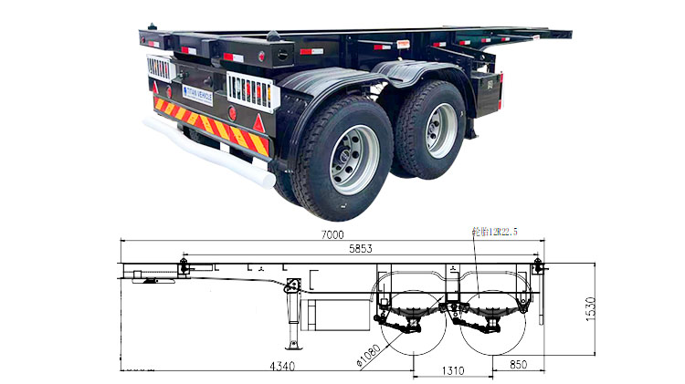 2 Axle 20ft Container Trailer | Container Chassis for Sale in Dominica