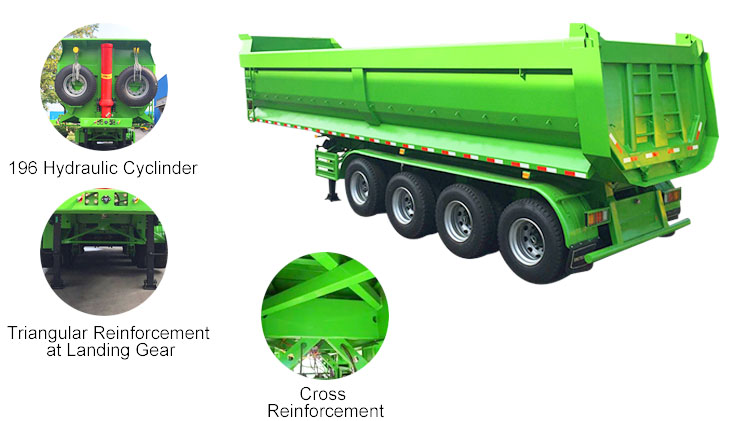 4 Axle 60 Ton Dump Truck Trailer - Dump Trailer for Sale in Dominica
