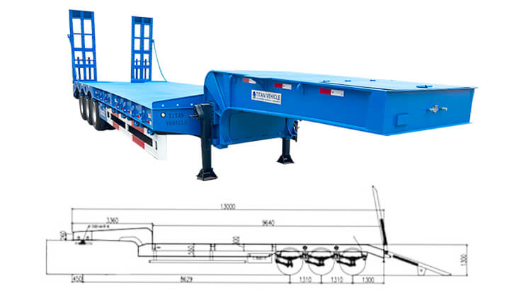 3 Axle Low Loader | Semi Low Bed Trailer Truck for Sale in Dominica