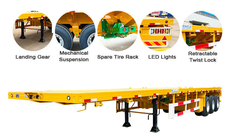 Heavy Duty Flatbed Trailer | 40 Ft Flatbed Trailer for Sale in Dominica